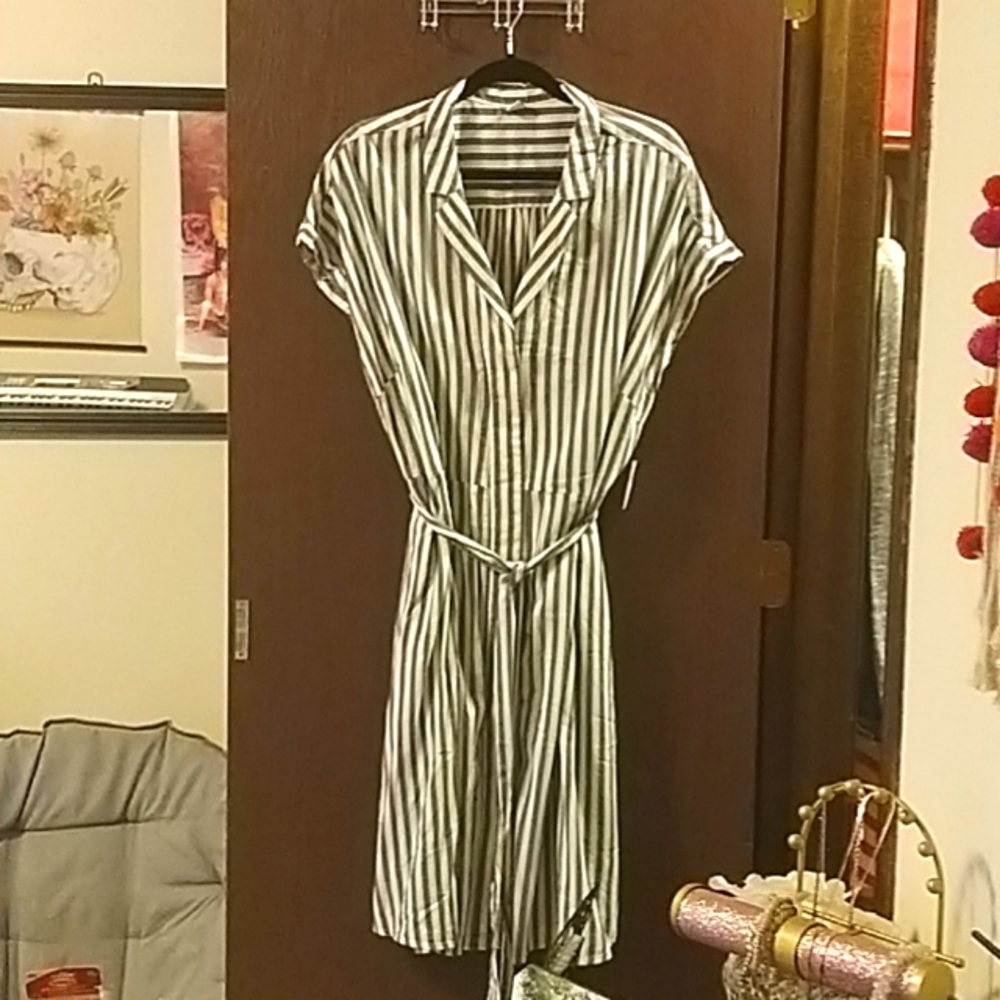 Old Navy XXL hidden buttons striped dress